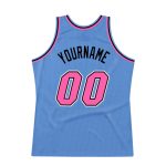 Custom Light Blue Pink Black Basketball Jersey with Personalized Name & Number - Authentic Throwback Style Personalized Light