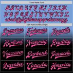 Personalized Light Blue Pink Black Varsity Bomber Jacket Fade Fashion Full-Snap Personalized Light Blue Pink-Black Bomber