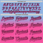 Custom Varsity Letterman Jacket with Fade Design, Personalized Light Blue Pink & Black, Full-Snap Fashion - Team Name & Number
