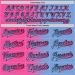 Custom Gradient Varsity Letterman Jacket with Personalized Name and Number - Light Blue Pink Black Full-Snap Bomber Fashion Jacket