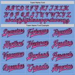 Personalized Two Tone Bomber Jacket Light Blue Pink Black Full-Snap Varsity Letterman Personalized Light Blue Pink-Black