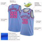 Custom City Edition Basketball Jersey - Personalized Light Blue Pink-Black Geometric Shapes with Name & Number Personalized