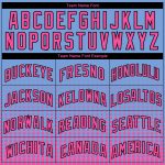 Personalized Basketball Jersey with Custom Name & Number, Light Blue Pink-Black Halftone, Authentic City Edition Personalized