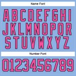 Customizable Light Blue Pink Black Hockey Jersey with Lace Neck - Personalize Name & Number Personalized Light Blue Pink-Black