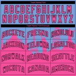 Custom Name and Number Basketball Jersey - Light Blue Pink Black Holiday Monuments Silhouette City Edition Personalized Light