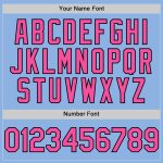 Custom Name and Number Authentic Baseball Jersey - Light Blue Pink and Black Line Design Personalized Light Blue Pink-Black