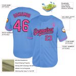 Custom Name Number Authentic Throwback Baseball Jersey Personalized Light Blue Pink Black Mesh Team Design Personalized Light