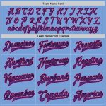 Custom Varsity Letterman Jacket for Team - Personalized Light Blue Pink Black Purple Full-Snap Bomber with Name & Number