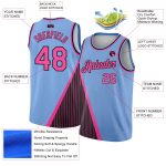 Custom Name Number Authentic City Edition Basketball Jersey Light Blue Pink Black Triangle Pinstripes Personalized Light