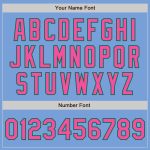 Custom Team Name Number Varsity Jacket Light Blue Pink Kelly Green Bomber Full-Snap Personalized Light Blue Pink-Kelly Green