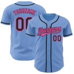 Custom Baseball Jersey with Personalized Name and Number - Light Blue Pink Pinstripe Authentic Team Gear Personalized Light