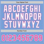 Custom Team Baseball Jersey - Personalized Light Blue Pink Pinstripe with Name and Number - Authentic Design Personalized