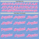 Custom Team Baseball Jersey - Personalized Light Blue Pink Pinstripe with Name and Number - Authentic Design Personalized