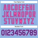 Custom Baseball Jersey with Personalized Name & Number - Light Blue Pink Pinstripe Purple Personalized Light Blue Pink Pinstripe