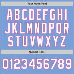 Custom Softball Jersey with Team Name and Number, Light Blue Pink Pinstripe, Unisex, Two-Button, Soft Fabric Personalized