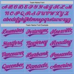 Custom Name Number Authentic Baseball Jersey - Light Blue Pink Purple Personalized Light Blue Pink-Purple Authentic Baseball