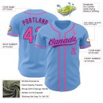 Custom Name Number Authentic Baseball Jersey - Light Blue Pink Purple Personalized Light Blue Pink-Purple Authentic Baseball