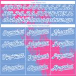 Custom Name and Number Personalized 3D Pattern Brush Stroke Baseball Jersey - Light Blue Pink-White Design Personalized Light