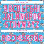 Custom Name and Number Tiger Performance T-Shirt - Personalized 3D Light Blue Pink-White Design Personalized Light Blue Pink-White