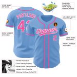 Custom Light Blue Pink White Baseball Jersey - Authentic Design Personalized Light Blue Pink-White Authentic Baseball Jersey