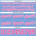 Personalized Light Blue Pink White Basketball Shorts for Men - Authentic Throwback Style Personalized Light Blue Pink-White
