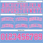 Custom Team Name Number Basketball Shorts Light Blue Pink White Authentic Throwback Personalized Light Blue Pink-White Authentic