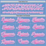 Custom Name and Number Light Blue Pink-White Hockey Jersey Personalized Team Apparel Personalized Light Blue Pink-White Hockey
