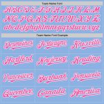 Custom Authentic Baseball Jersey with Personalized Name and Number - Light Blue Pink-White Line Design Personalized Light