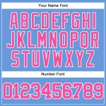 Personalized Light Blue Pink White Mesh Baseball Jersey - Authentic Throwback Style Personalized Light Blue Pink-White Mesh