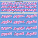 Custom Name and Number Personalized Light Blue Pink-White Mesh Baseball Jersey - Authentic Throwback Team Edition Personalized