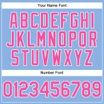 Custom Name and Number Light Blue Pink-White Vapor Golf Polo Shirt - Performance Team Apparel Personalized Light Blue Pink-White