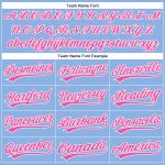 Custom Name and Number Light Blue Pink-White Vapor Golf Polo Shirt - Performance Team Apparel Personalized Light Blue Pink-White