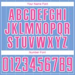 Custom Name and Number Personalized Soccer Jersey Light Blue Pink-White Pinstripe Team Uniform Personalized Light Blue Pink-White
