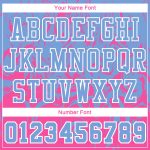 Custom Basketball Jersey with Personalized Name and Number, Light Blue Pink-White Round Neck Sublimation Suit Personalized