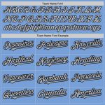 Custom Name and Number Personalized Baseball Jersey - Light Blue Pinstripe Gray-Black Authentic Fade Design Personalized