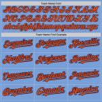 Custom Team Baseball Jersey with Personalized Name and Number - Light Blue Pinstripe Orange-Navy Authentic Fade Design Personalized