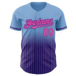 Personalized Light Blue Pinstripe Baseball Jersey with Custom Name and Number - Authentic Fade Fashion Personalized Light