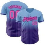 Personalized Light Blue Pinstripe Baseball Jersey with Custom Name and Number - Authentic Fade Fashion Personalized Light