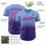 Personalized Light Blue Pinstripe Baseball Jersey with Custom Name and Number - Authentic Fade Fashion Personalized Light