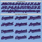 Custom Name and Number Authentic Sleeveless Baseball Jersey in Light Blue Purple-Black Personalized Light Blue Purple-Black