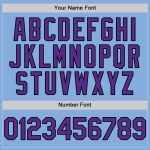 Custom Name and Number Authentic Sleeveless Baseball Jersey in Light Blue Purple-Black Personalized Light Blue Purple-Black