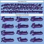 Custom Name and Number Light Blue Purple-Black Hockey Jersey Lace Neck - Personalized Team Apparel Personalized Light Blue