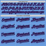 Custom Name and Number Authentic Throwback Baseball Jersey - Light Blue Purple-Black Mesh Team Jersey Personalized Light