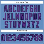 Custom Light Blue Purple-Black Performance T-Shirt with Team Name and Number - Personalized Sports Tee Personalized Light