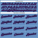 Custom Light Blue Purple-Black Performance T-Shirt with Team Name and Number - Personalized Sports Tee Personalized Light