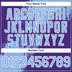 Custom Softball Jersey with Personalized Name & Number, Light Blue Purple White 3D Abstract Brush Stroke Design, Unisex Two-Button