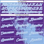 Custom Name and Number Performance T-Shirt - Abstract 3D Brush Stroke Design in Light Blue and Purple-White Personalized