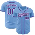 Personalized Light Blue Purple White Baseball Jersey for Authentic Fans Personalized Light Blue Purple-White Authentic Baseball