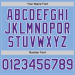 Personalized Sleeveless Baseball Jersey in Light Blue Purple-White Authentic Design Personalized Light Blue Purple-White