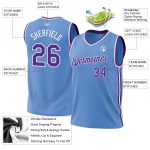 Personalized Light Blue Purple White Basketball Jersey - Authentic Throwback Design Personalized Light Blue Purple-White